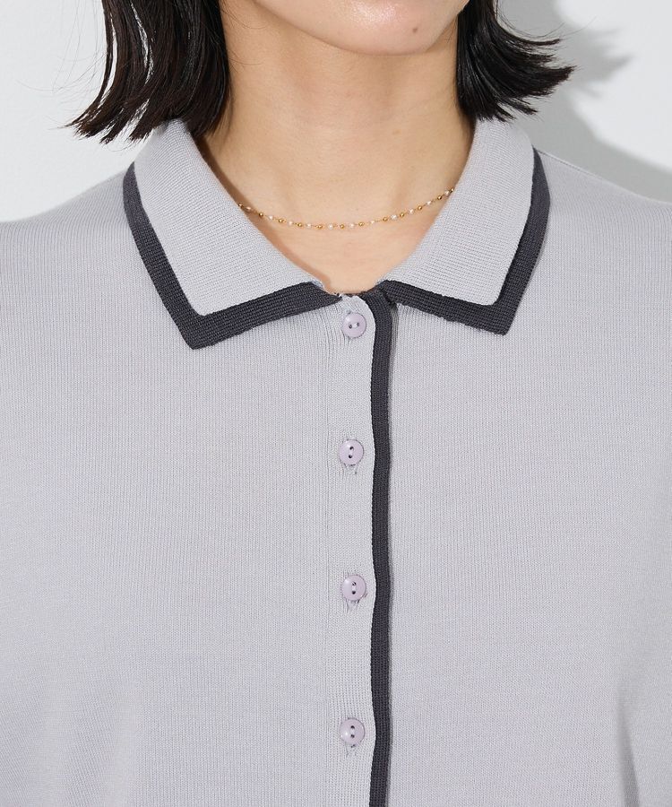 Green Parks「ここちニット衿付き配色プルオーバー」|ニット・セーター|