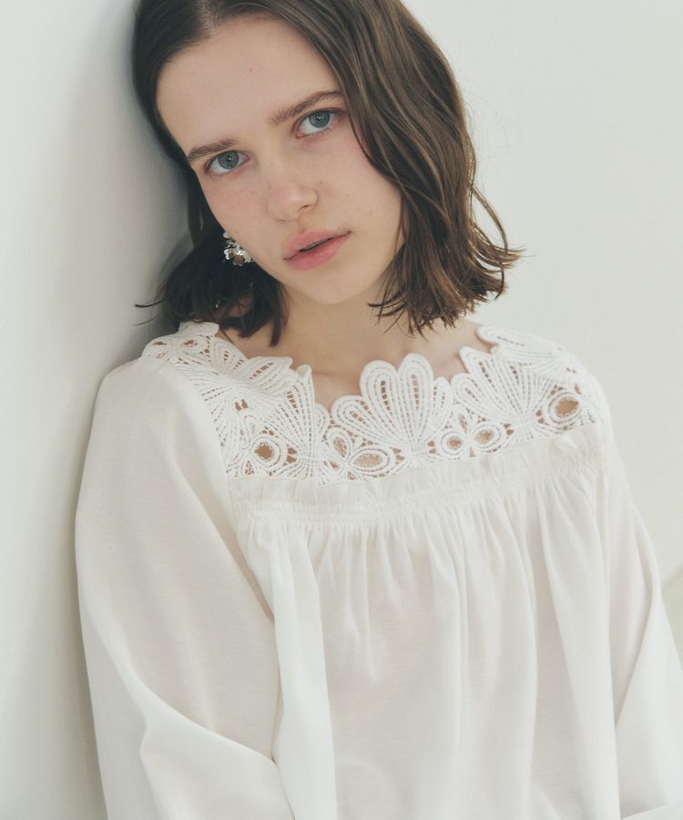 YECCA VECCA「フラワーレースブラウス」|シャツ・ブラウス|Off White