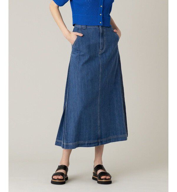 LOULOU WILLOUGHBY「【LOULOU WILLOUGHBY】サイドタックロングデニムスカート」|スカート|