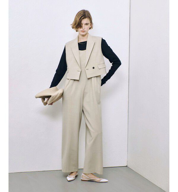 allureville「ストレッチトロサロペットパンツ」|オールインワン|