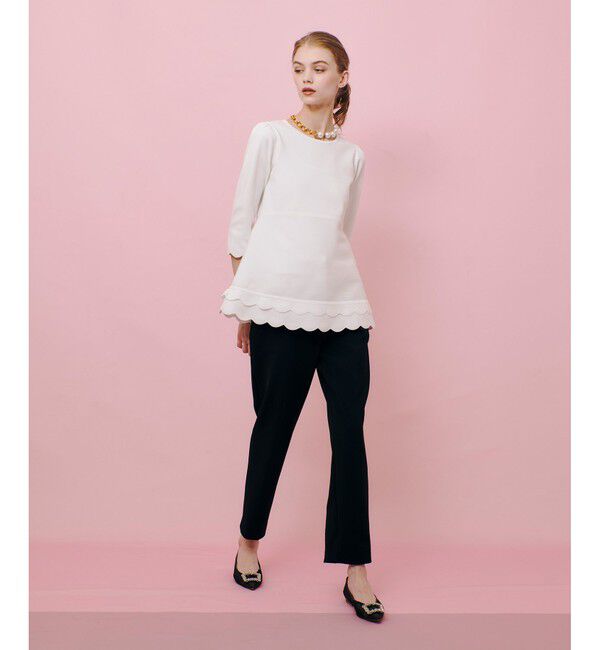 LOULOU WILLOUGHBY「【LOULOU WILLOUGHBY】ダブルクロスバックスリットパンツ」|チノ|