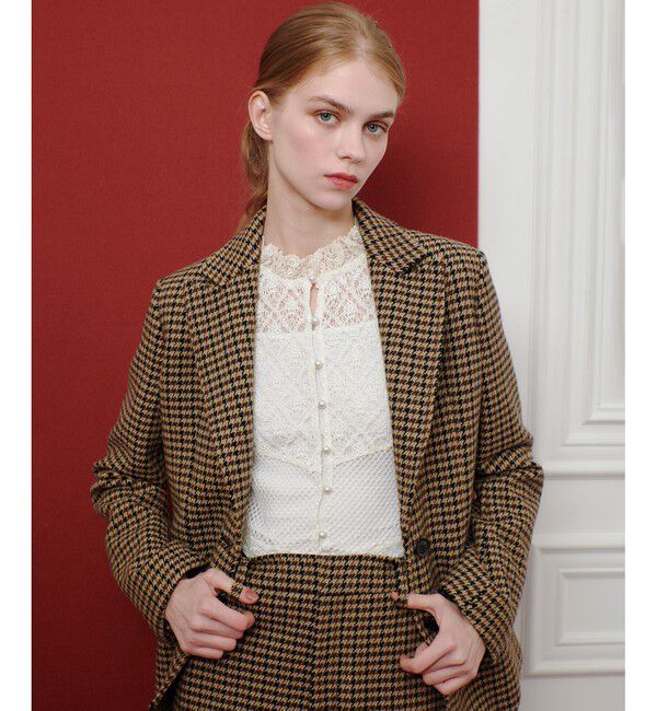 LOULOU WILLOUGHBY「【LOULOU WILLOUGHBY】ガンクラブチェックシングルジャケット」|テーラードジャケット|