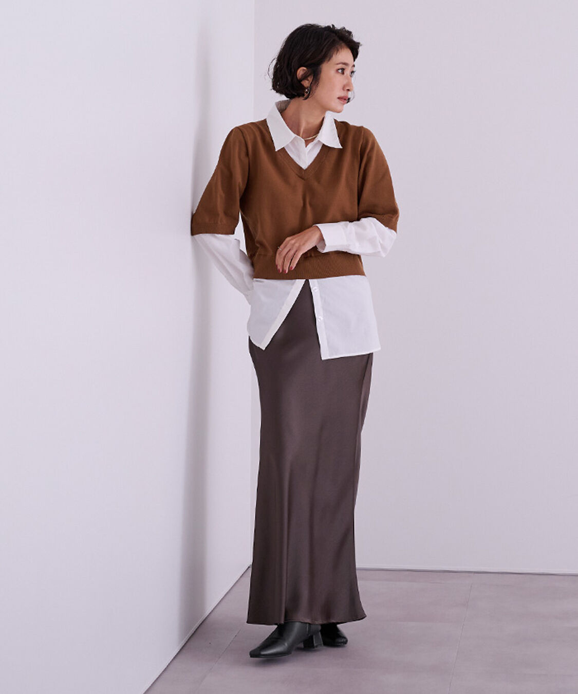 ur's「4.5cmスクエアトゥブーツ」|ショートブーツ|