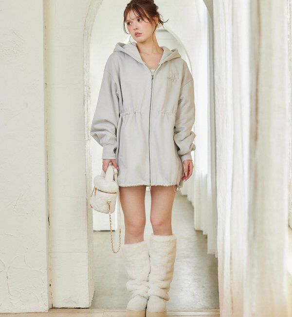  「ロゴ刺繍入り裏起毛ビッグパーカー」|プルオーバー|