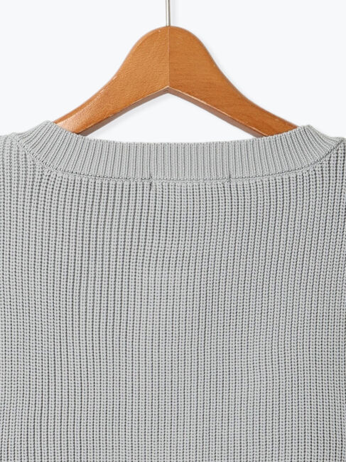 Lugnoncure「金ボタン無撚糸ニットベスト」|ニット・セーター|