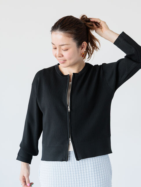 Lugnoncure「ダブルジップクルーネックカーディガン《2025spring catalog item》」|カーディガン|ブラック