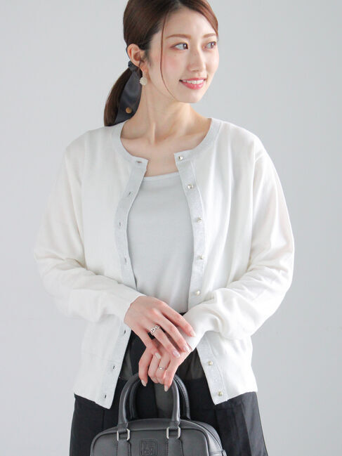 Te chichi「ハイツイストコットンクルーカーディガン」|カーディガン|オフホワイト