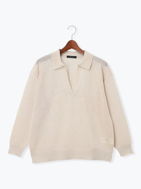 Te chichi「メッシュスキッパーポロニット」|ニット・セーター|ベージュ