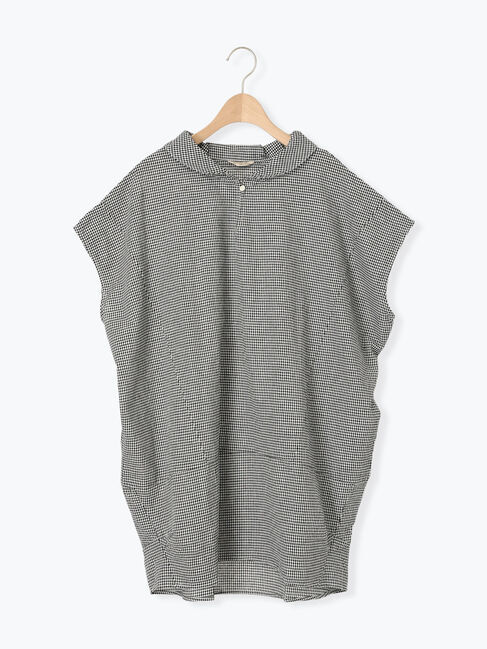 Samansa Mos2「【クールコットン】柄アソートフレンチスリーブチュニック」|シャツ・ブラウス|