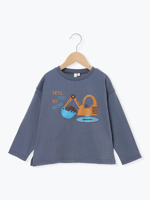 Samansa Mos2 Lagom「はたらく車プリントロンT」|Tシャツ・カットソー|ネイビー