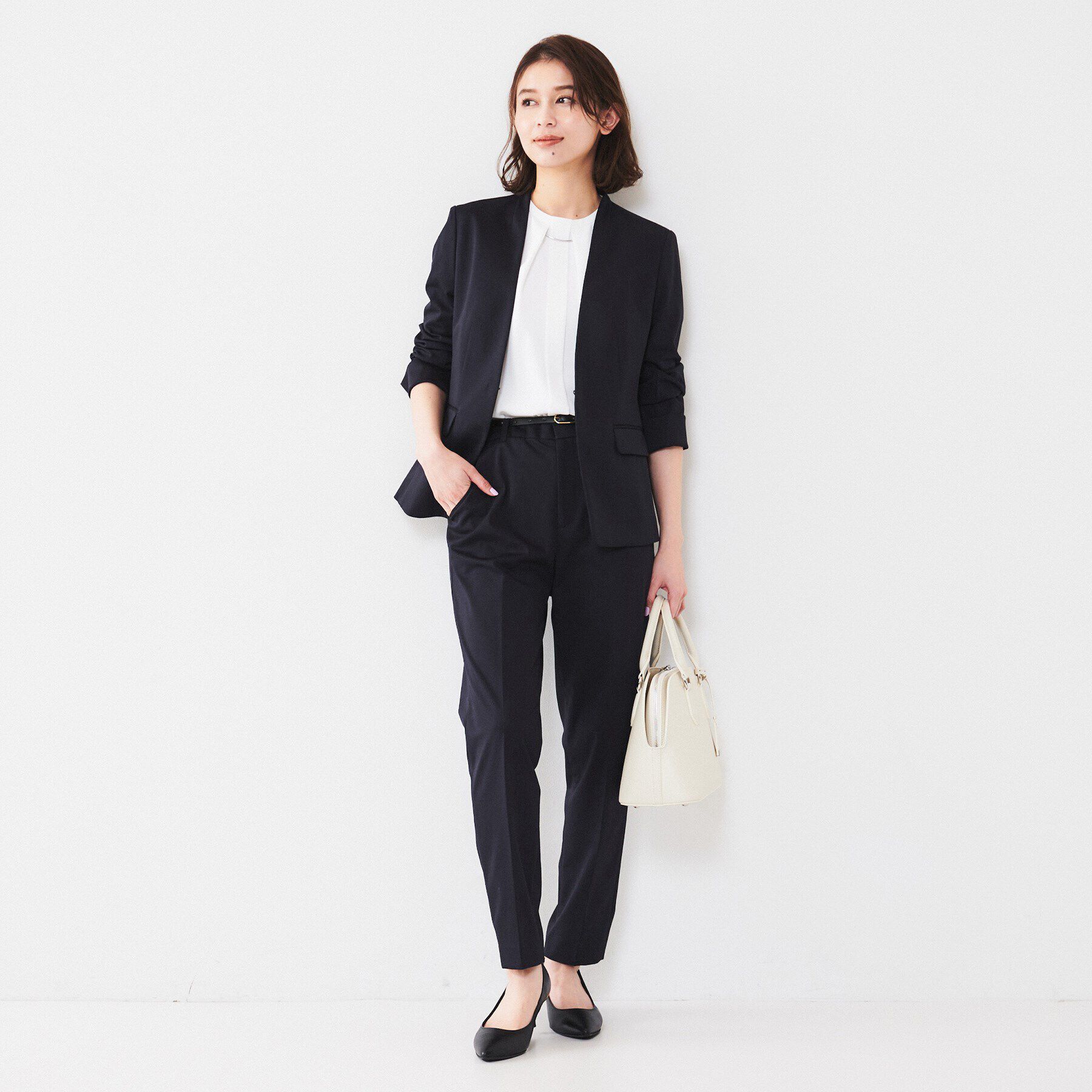 UNTITLED「【通勤スーツ】コットン混ジャージ テーパードパンツ」|その他|