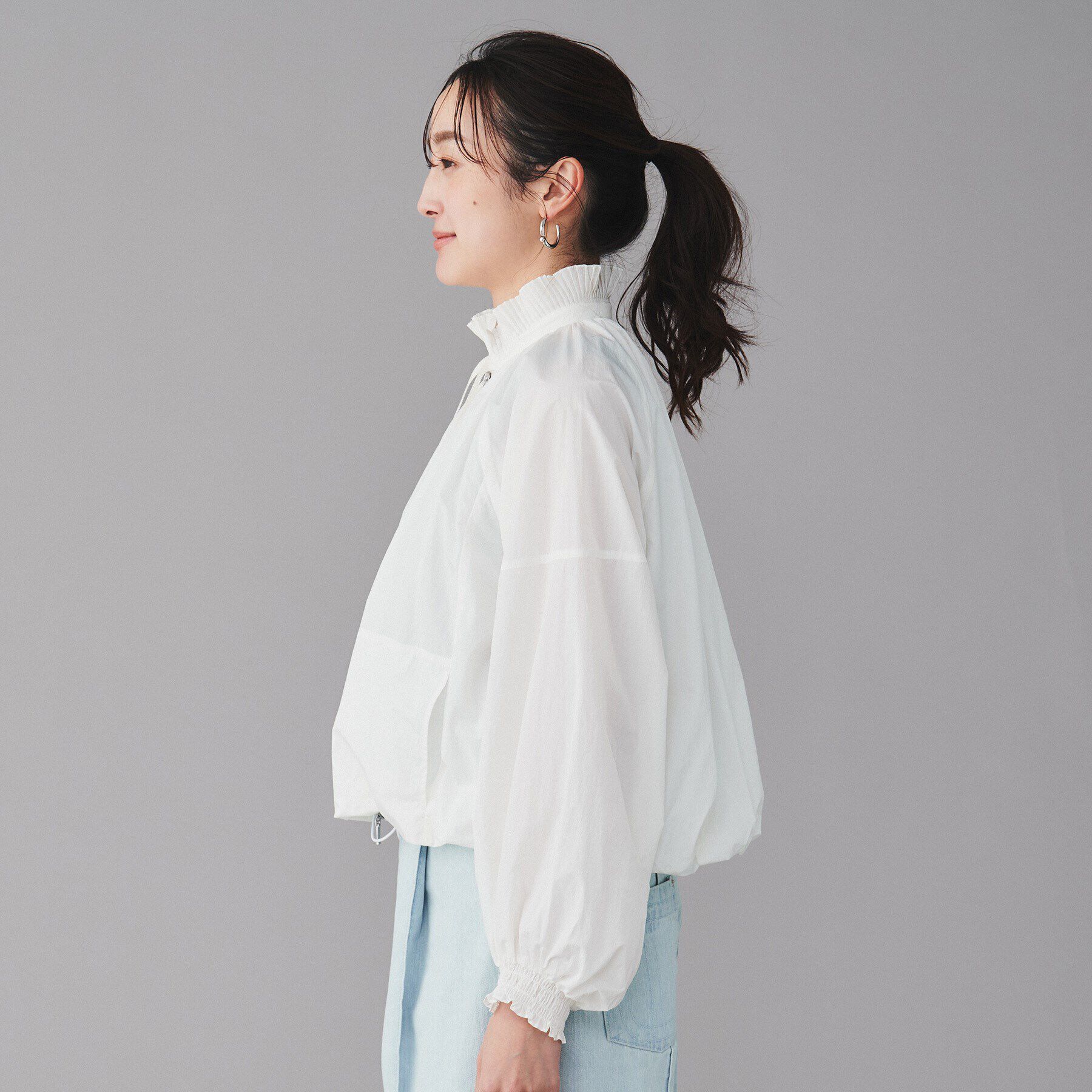 UNTITLED「【MARILYN MOON】プリーツナイロンシアーバルーンブルゾン」|ブルゾン・スタジャン|