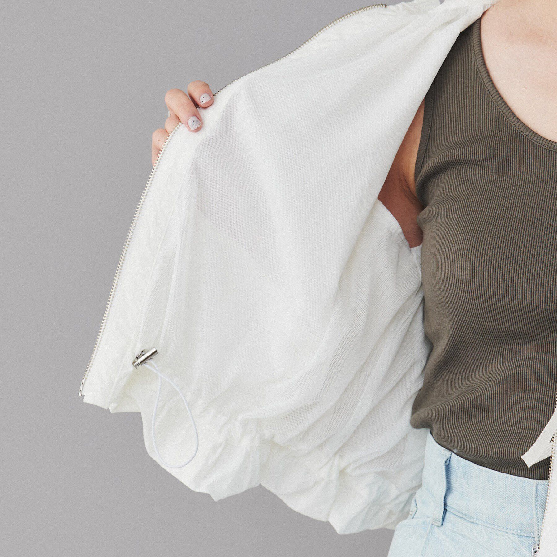 UNTITLED「【MARILYN MOON】プリーツナイロンシアーバルーンブルゾン」|ブルゾン・スタジャン|