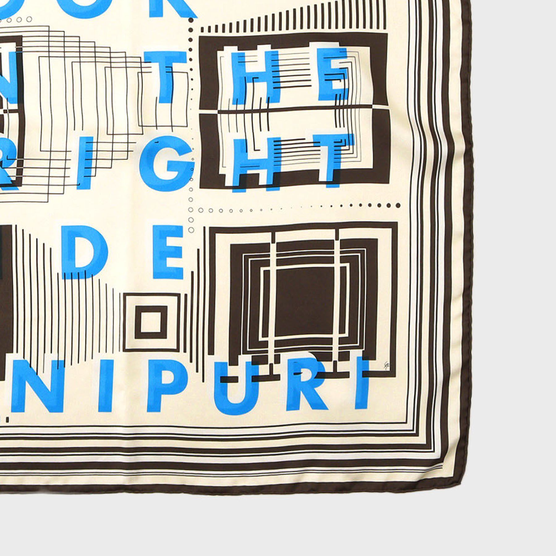 UNTITLED「【manipuri】65&times;65正方形 ポスター柄シルクスカーフ」|ストール|