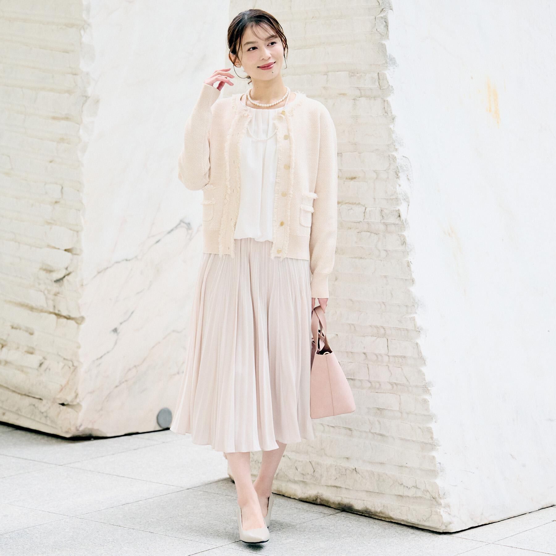 UNTITLED「【洗える/ジャケット風】ツイードニットカーディガン」|カーディガン|