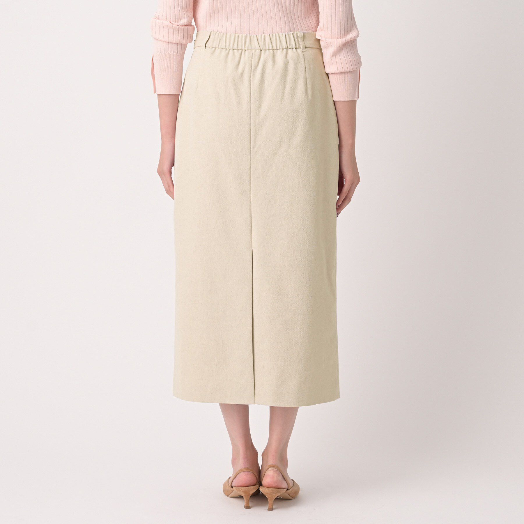 UNTITLED「【洗える/後ろウエストゴム】オックスアイラインスカート」|スカート|