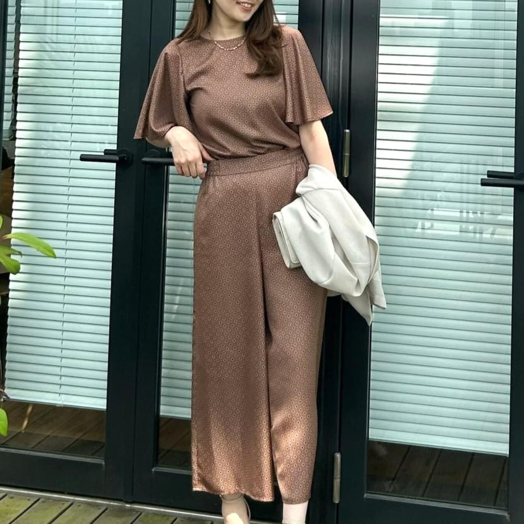 COUP DE CHANCE「【手洗い可／日本製】小紋柄フレアスリーブブラウス」|シャツ・ブラウス|