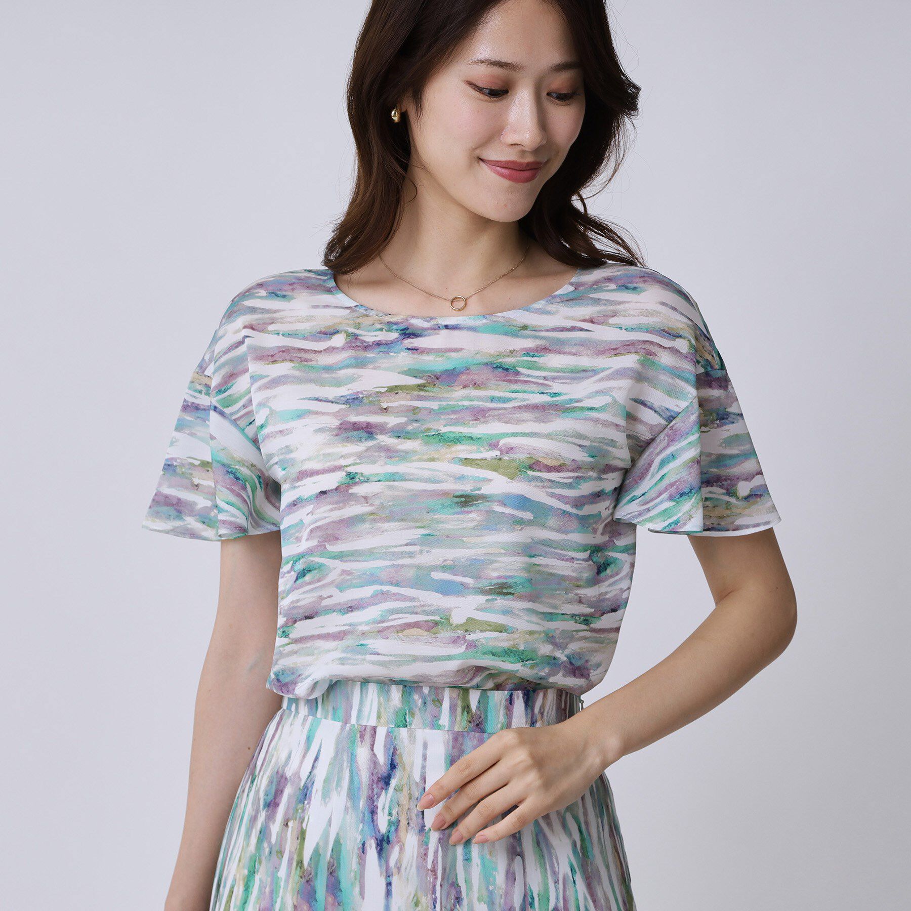 COUP DE CHANCE「【手洗い可／日本製】プリント柄ブラウス」|シャツ・ブラウス|