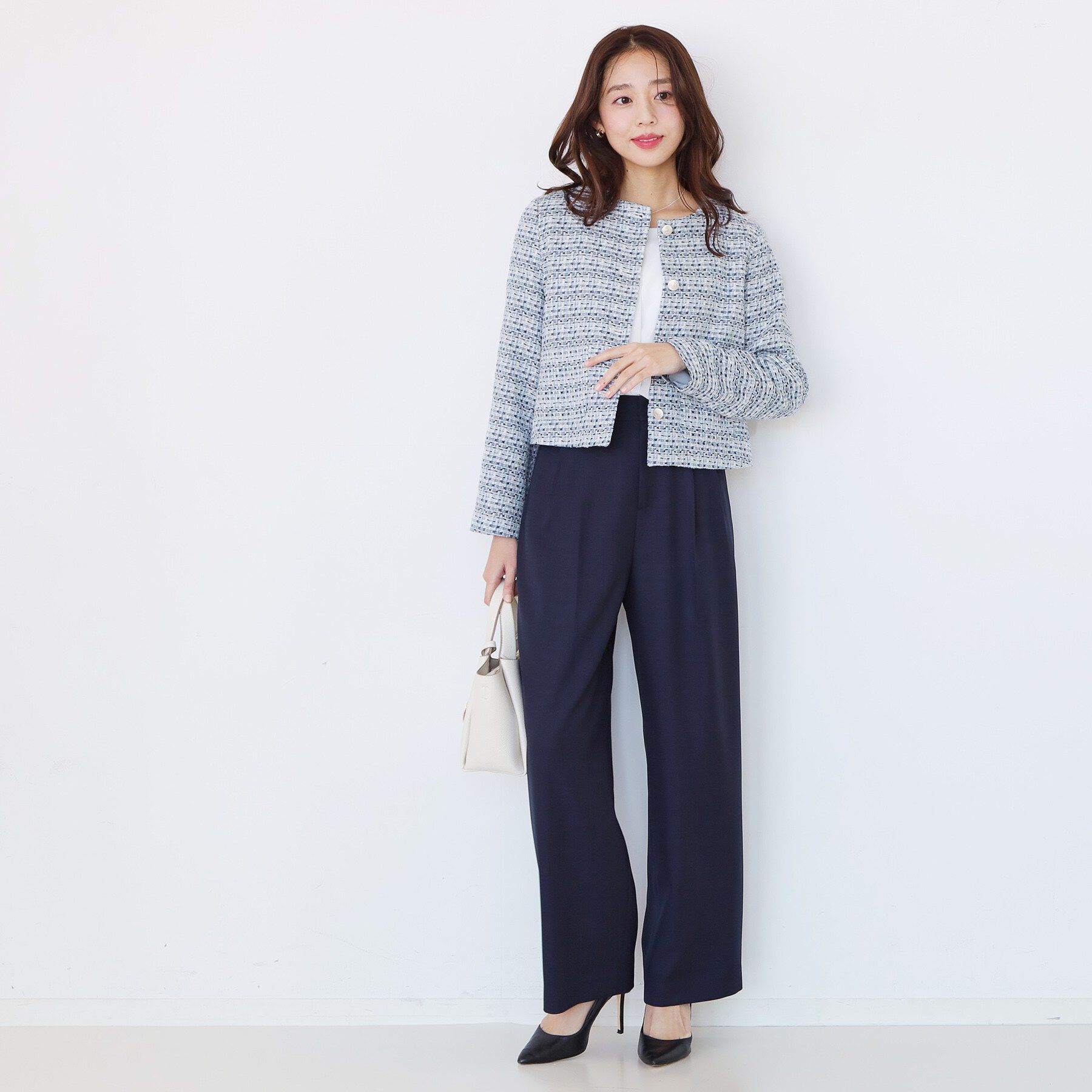 COUP DE CHANCE「【ON/OFF着回し】カラーツイードジャケット」|ノーカラージャケット|