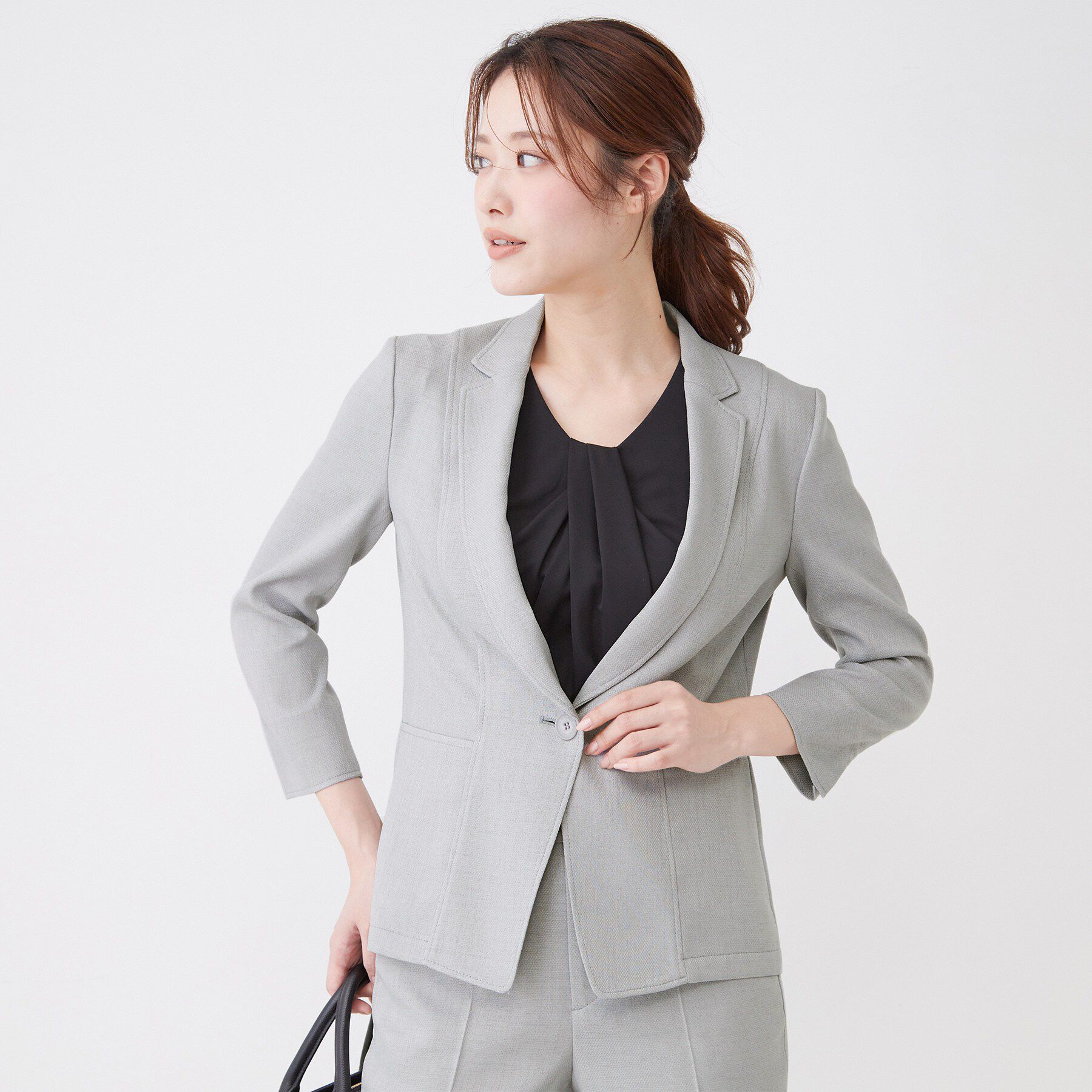 COUP DE CHANCE「【手洗い可／日本製／7分袖／UVケア】リネンライク テーラードジャケット」|テーラードジャケット|