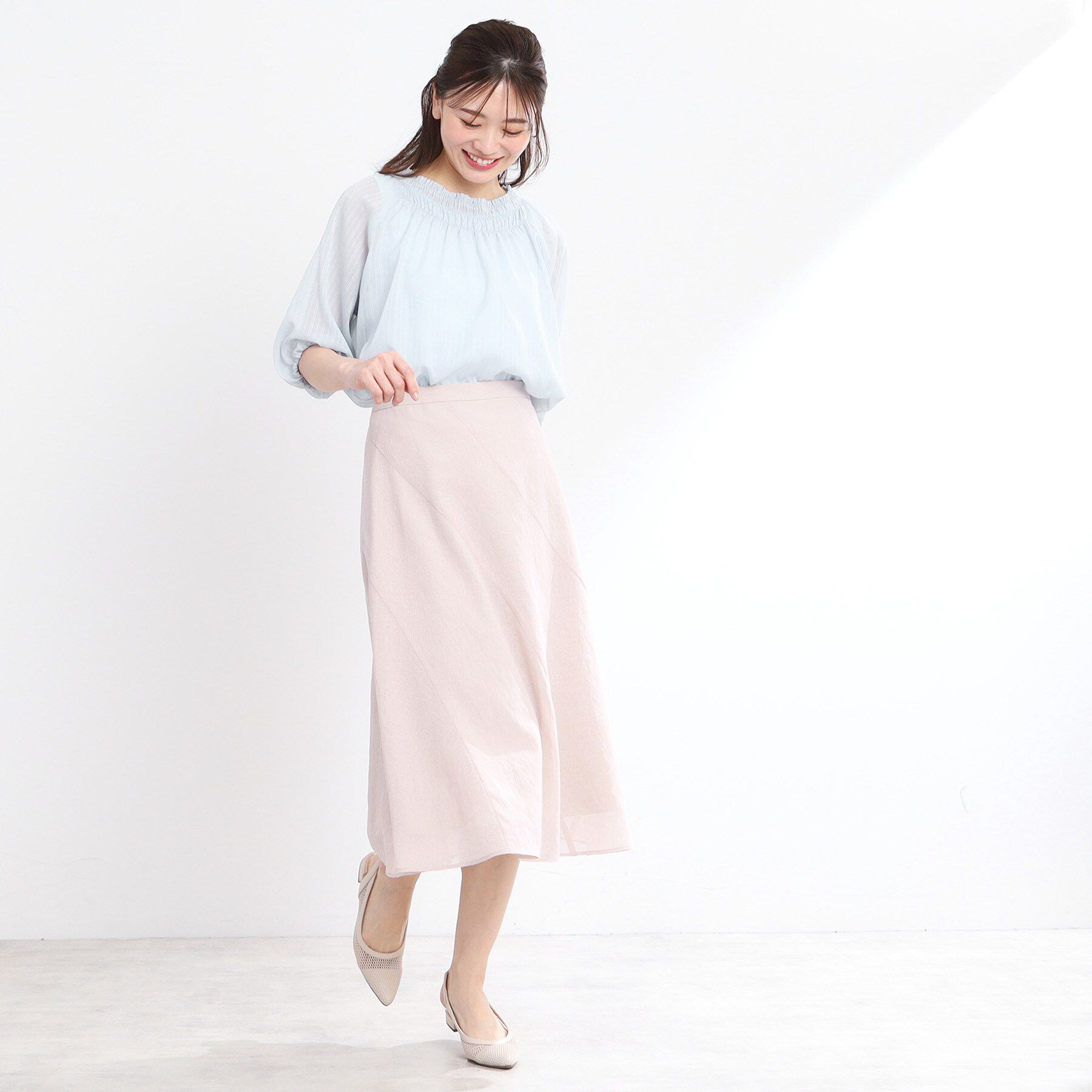 Reflect「【洗える】シャーリングデザインブラウス」|シャツ・ブラウス|