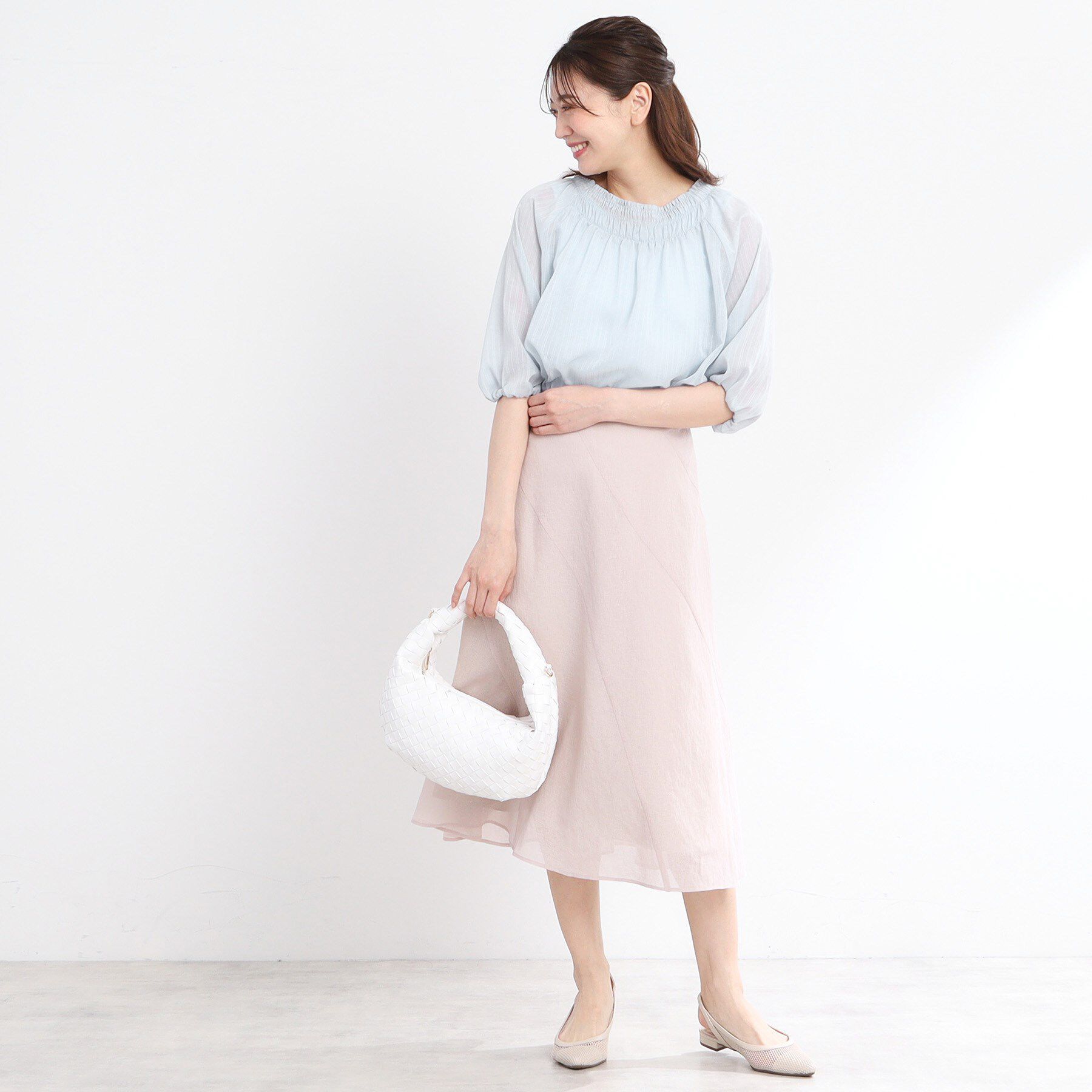 Reflect「【洗える】シャーリングデザインブラウス」|シャツ・ブラウス|