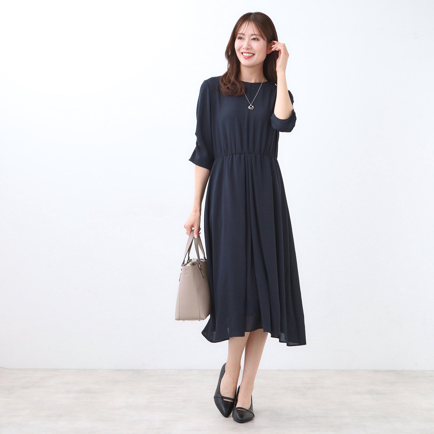 Reflect「【吸水速乾／防しわ】シルキープリーツワンピース」|ワンピース|