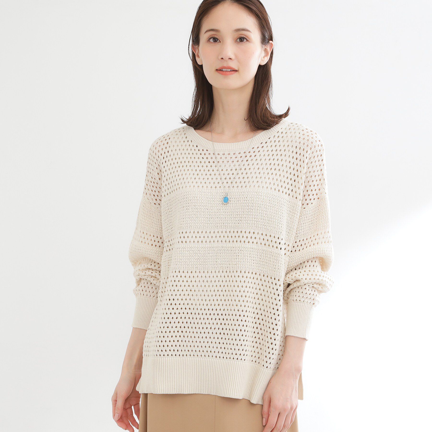 Reflect「【レイヤードにおすすめ◎】メッシュ風ドライタッチニット」|ニット・セーター|