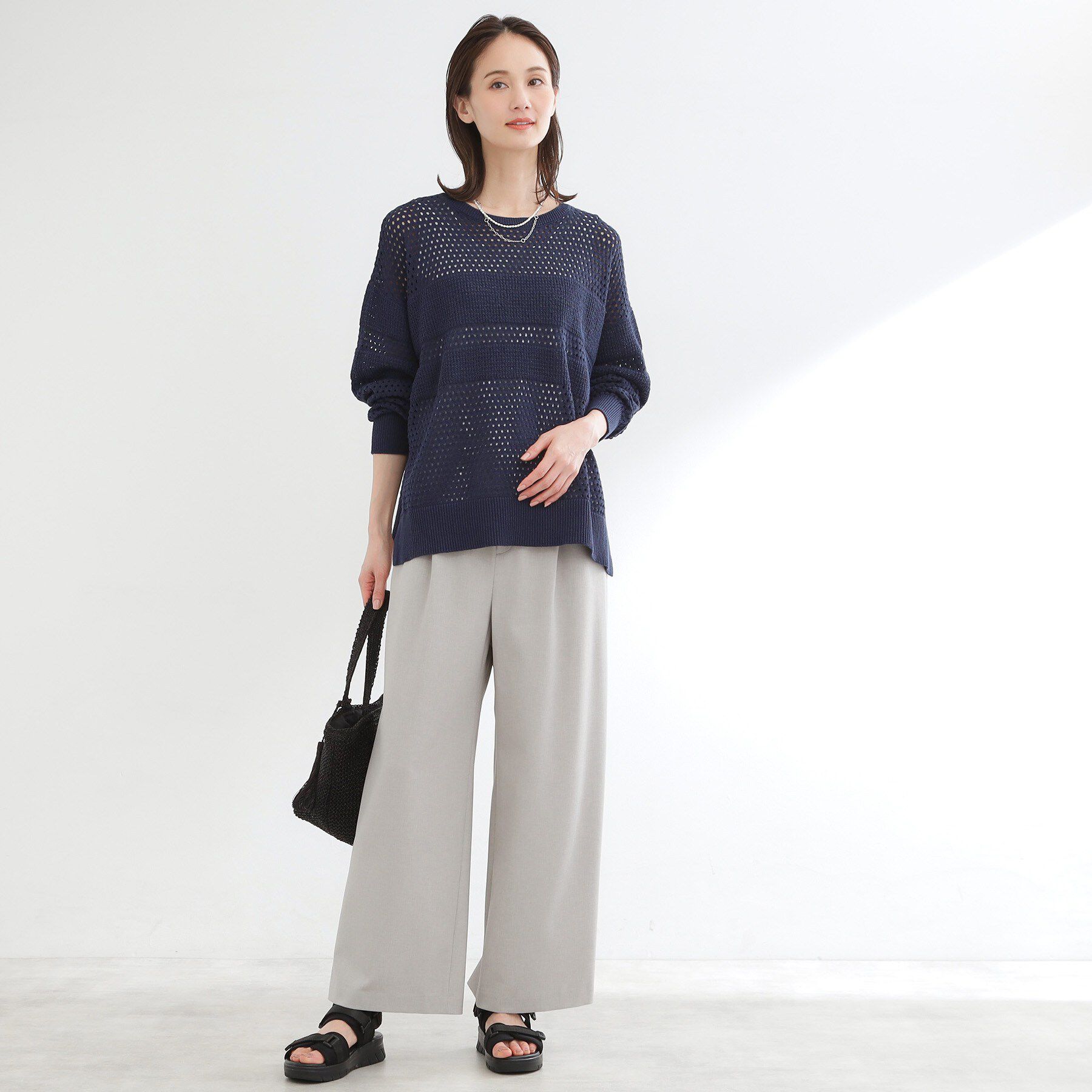 Reflect「【レイヤードにおすすめ◎】メッシュ風ドライタッチニット」|ニット・セーター|