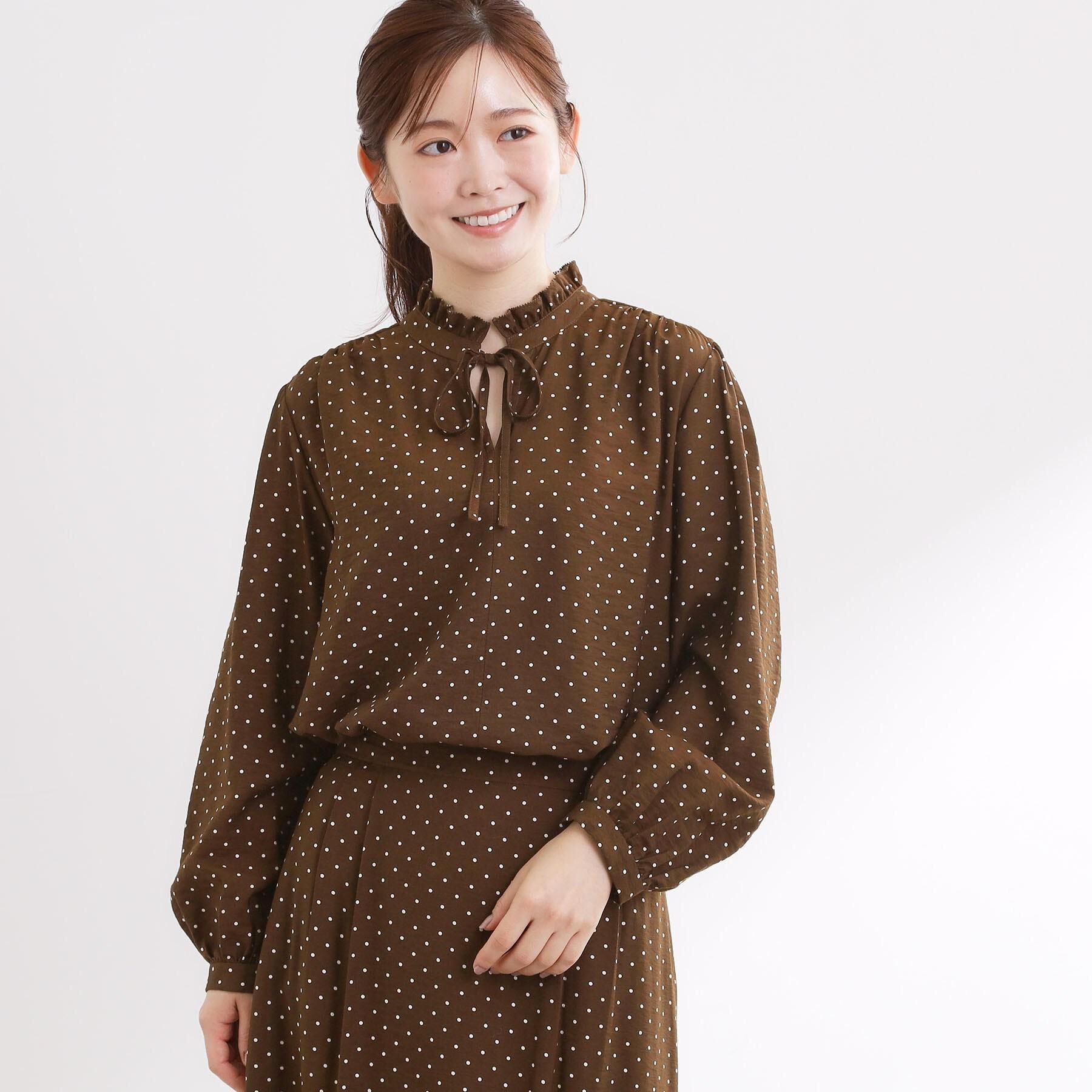 Reflect「【セットアップ可】ドット柄ワッシャーブラウス」|シャツ・ブラウス|