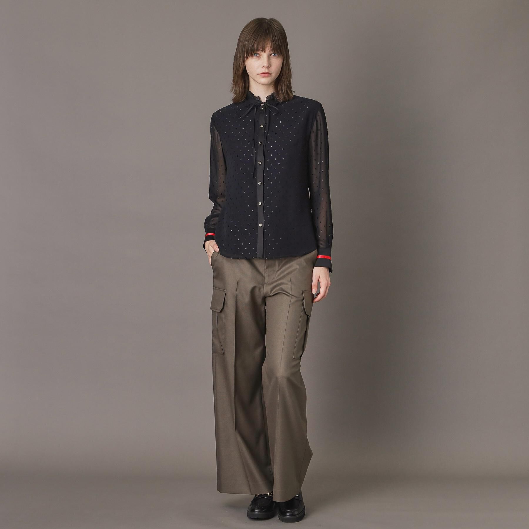 DRESSTERIOR「【洗える/シアー素材】フィルムドットブラウス」|シャツ・ブラウス|