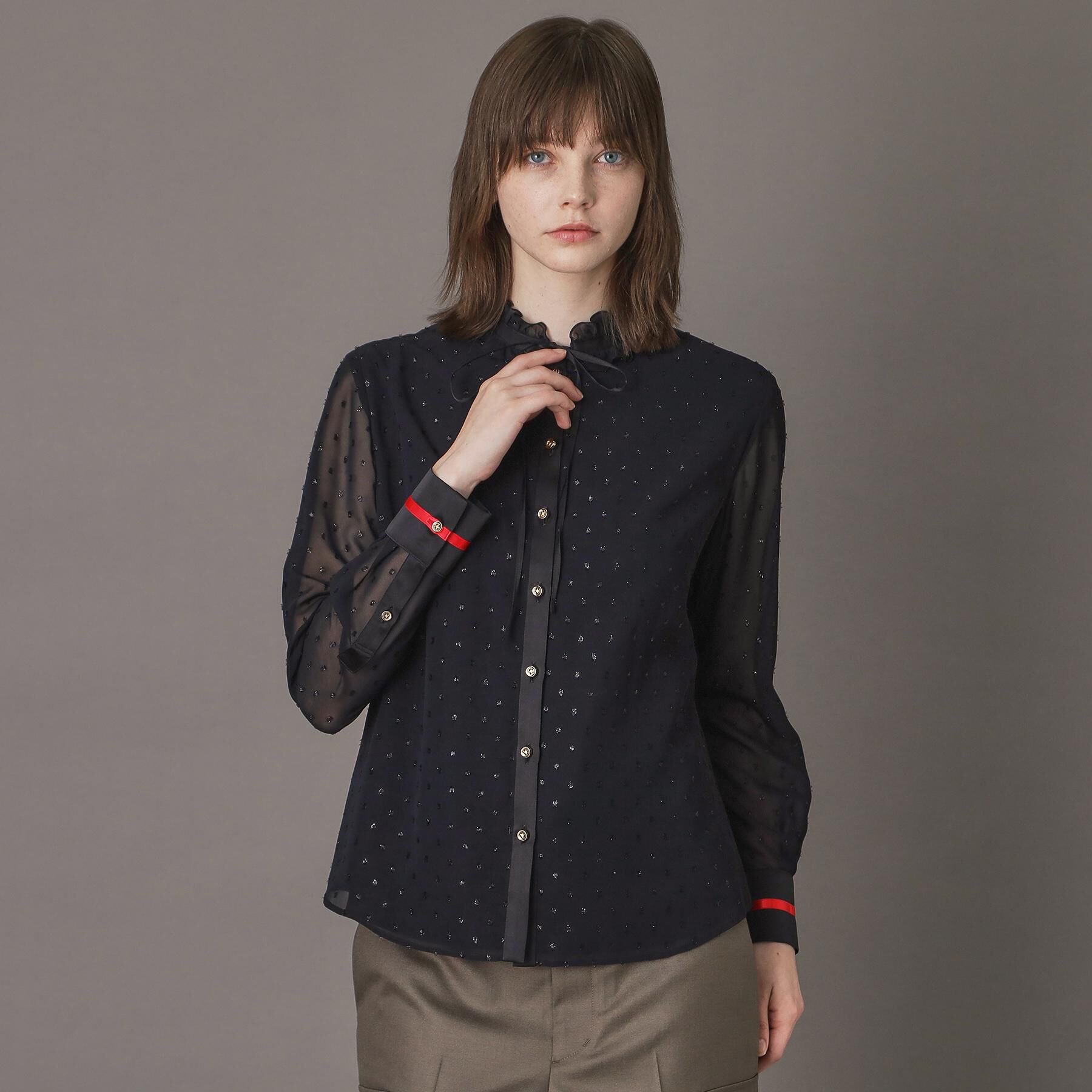 DRESSTERIOR「【洗える/シアー素材】フィルムドットブラウス」|シャツ・ブラウス|