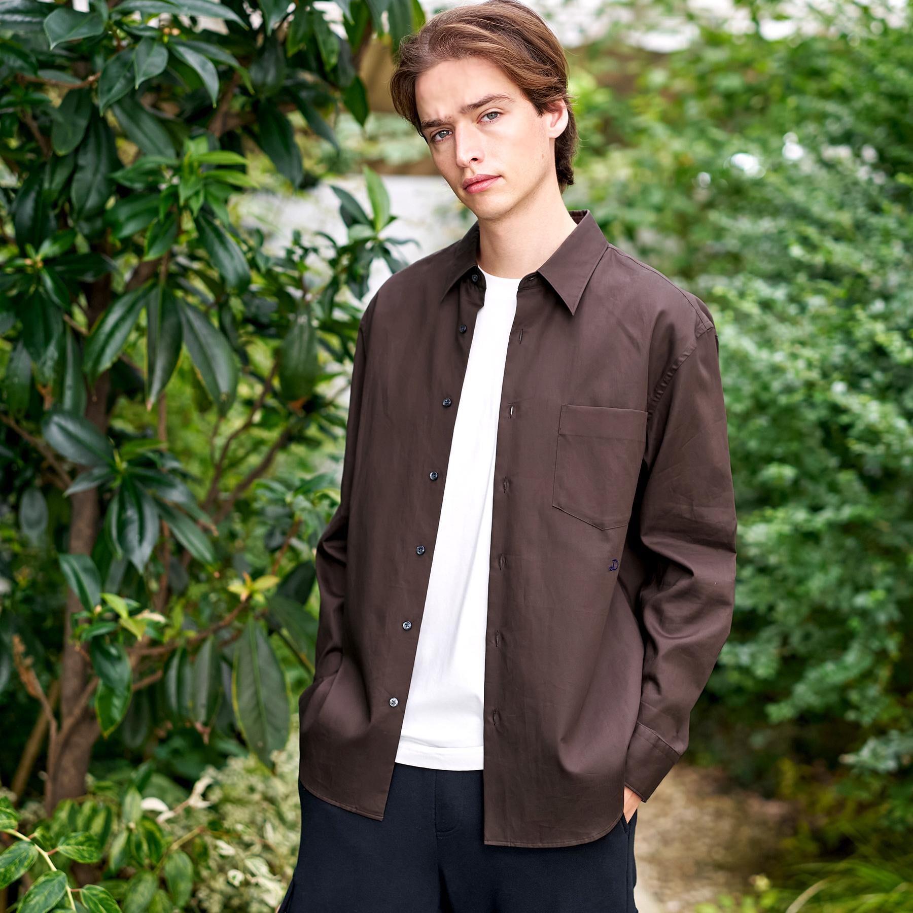 DRESSTERIOR「200双糸 ブロード レギュラーシャツ」|シャツ・ブラウス|ブラウン(043)