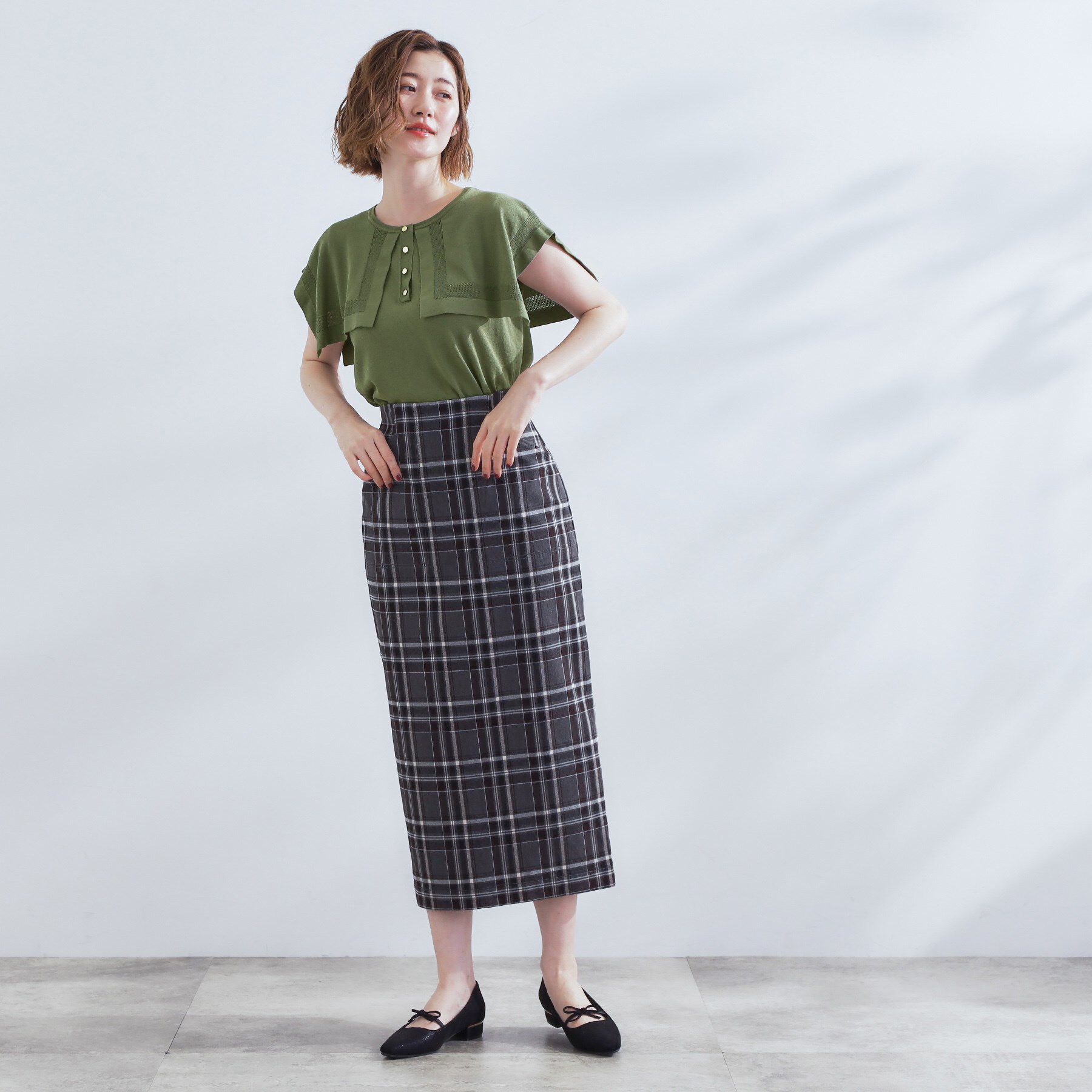 grove「【ひんやり/UVカット】大人の可愛さ　セーラーカラーニット」|ニット・セーター|