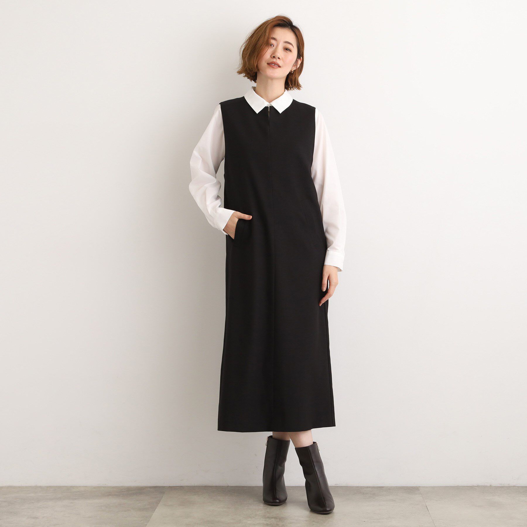 grove「【2WAY/美シルエット】着こなし自在のジャンドレワンピース」|ワンピース|