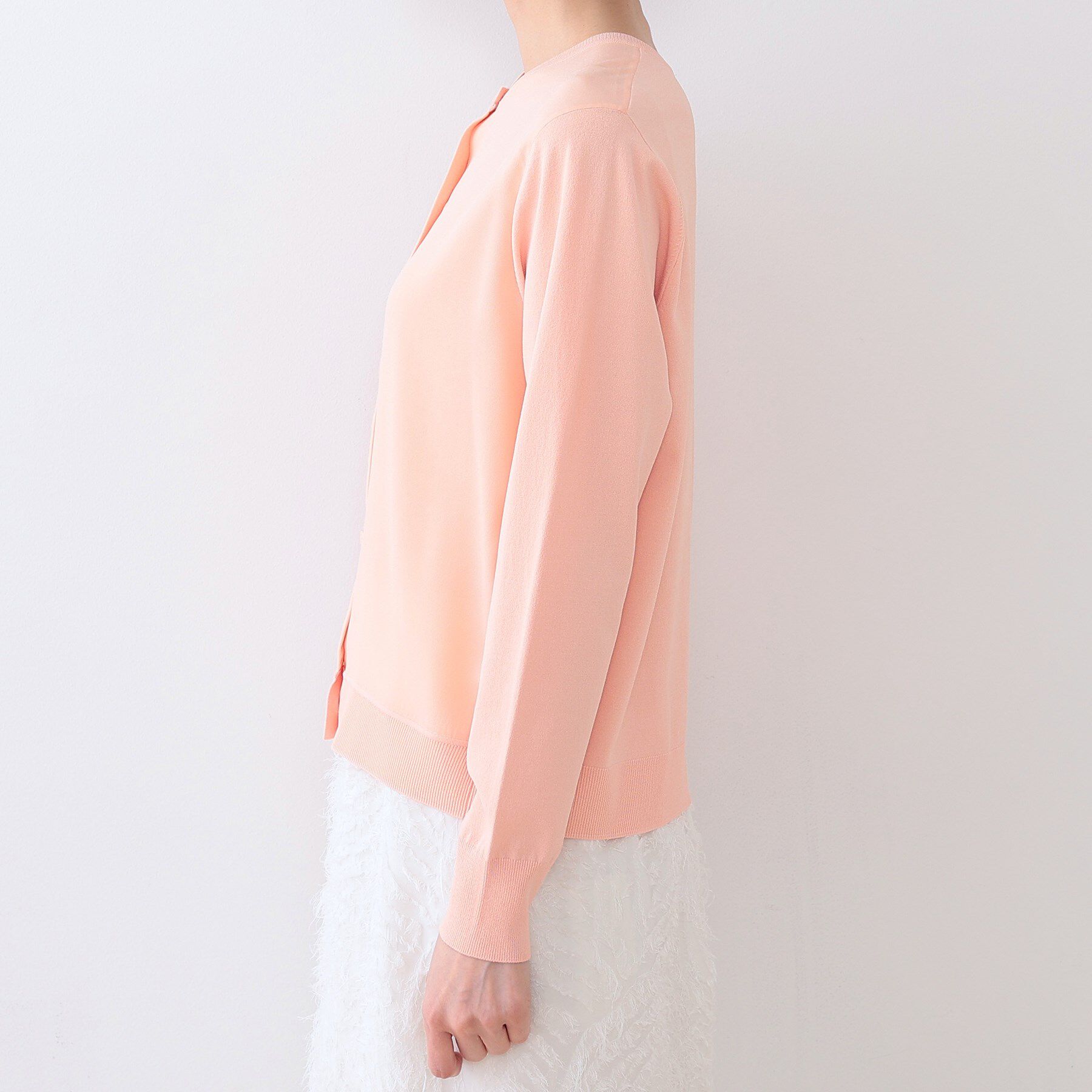 INDIVI「【洗える】ブラウスコンビ ニットカーディガン」|カーディガン|