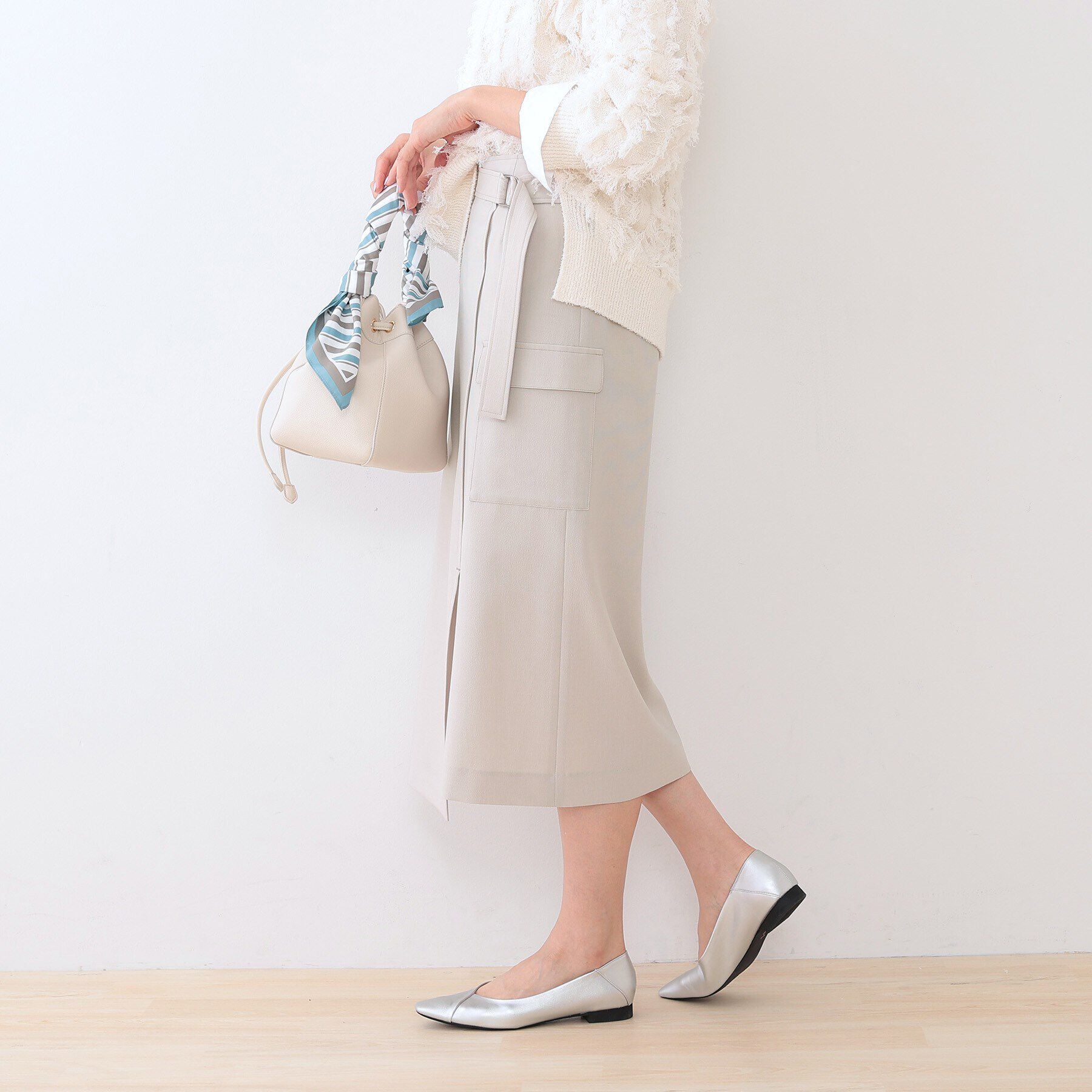 INDIVI「【洗える／アシメ／SETUP可能】カーゴデザインスカート」|スカート|