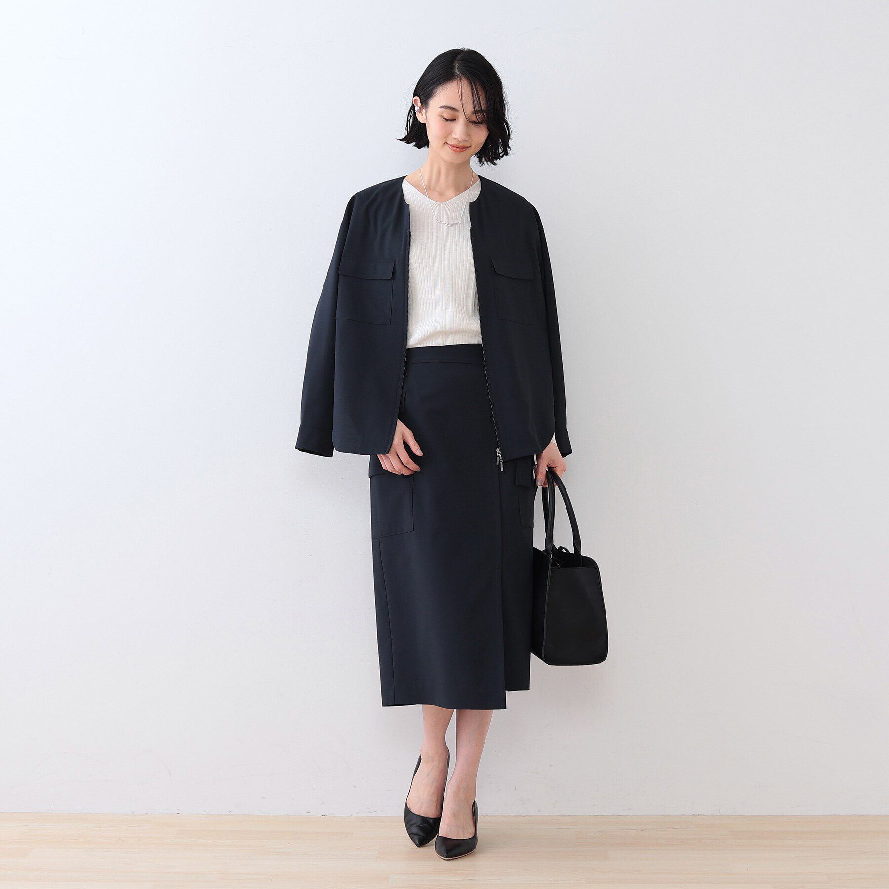 INDIVI「【洗える／アシメ／SETUP可能】カーゴデザインスカート」|スカート|