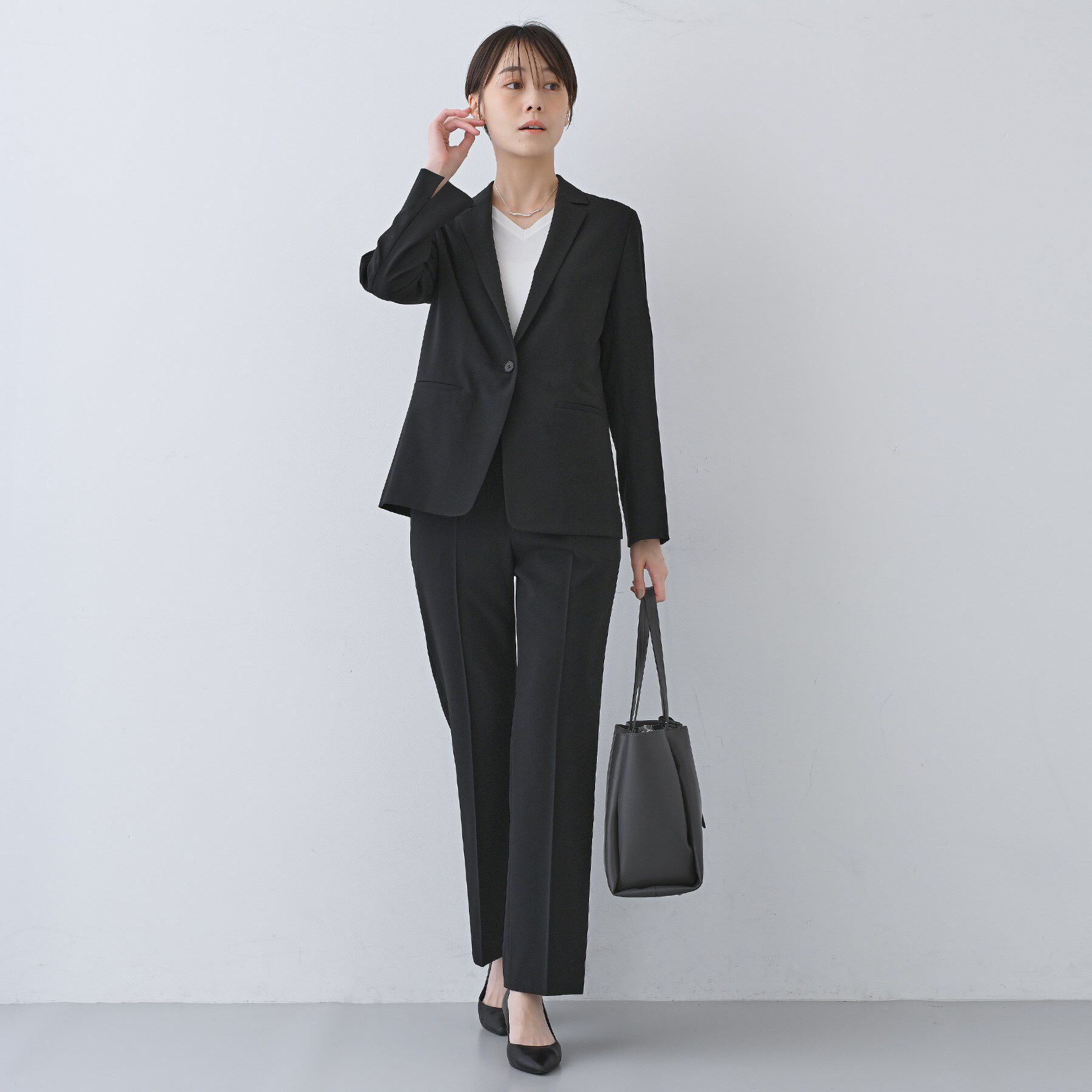 INDIVI「【洗える／夏スーツ】ミニ千鳥柄テーラードカラージャケット」|テーラードジャケット|