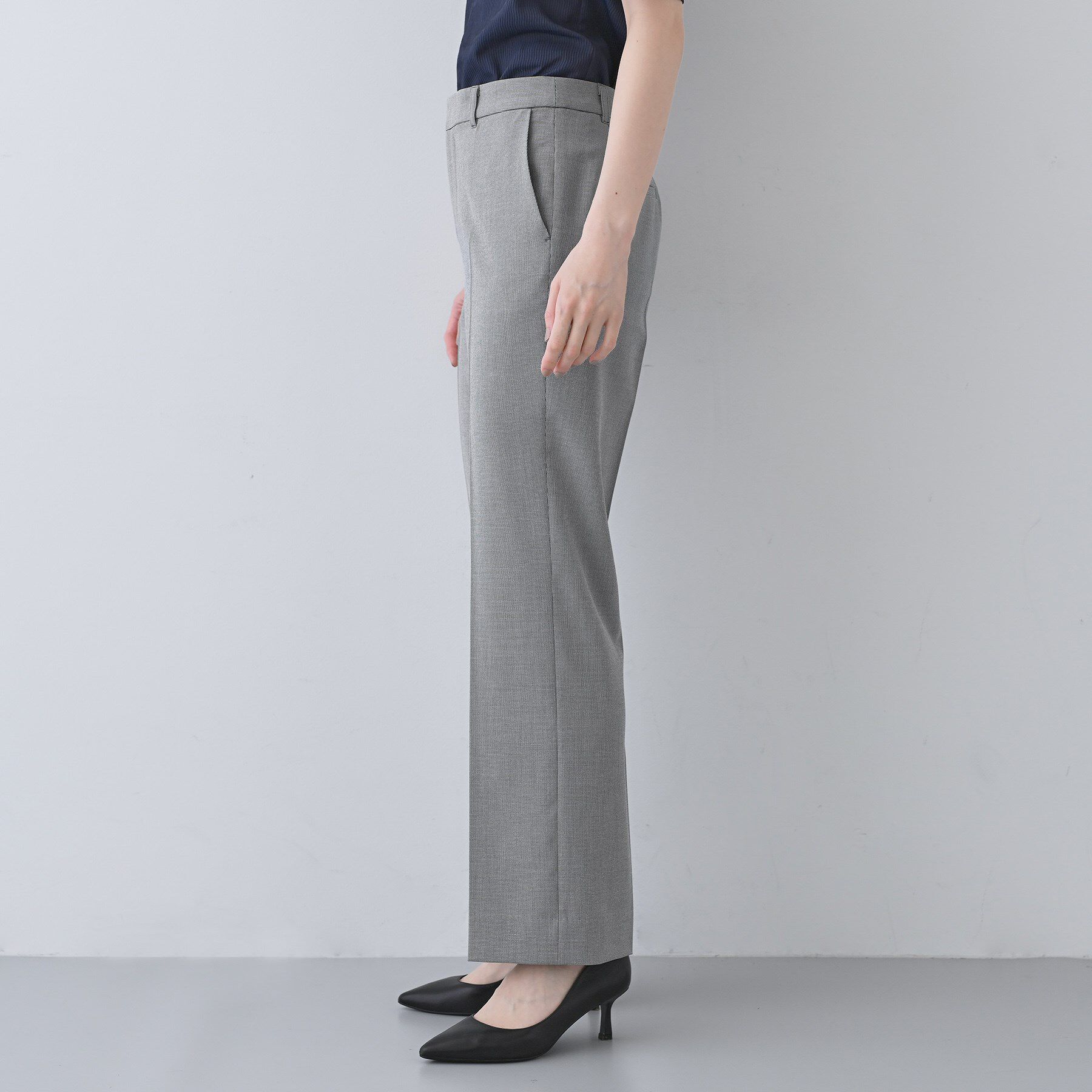 INDIVI「【洗える／夏スーツ】ミニ千鳥柄ストレートパンツ」|その他|