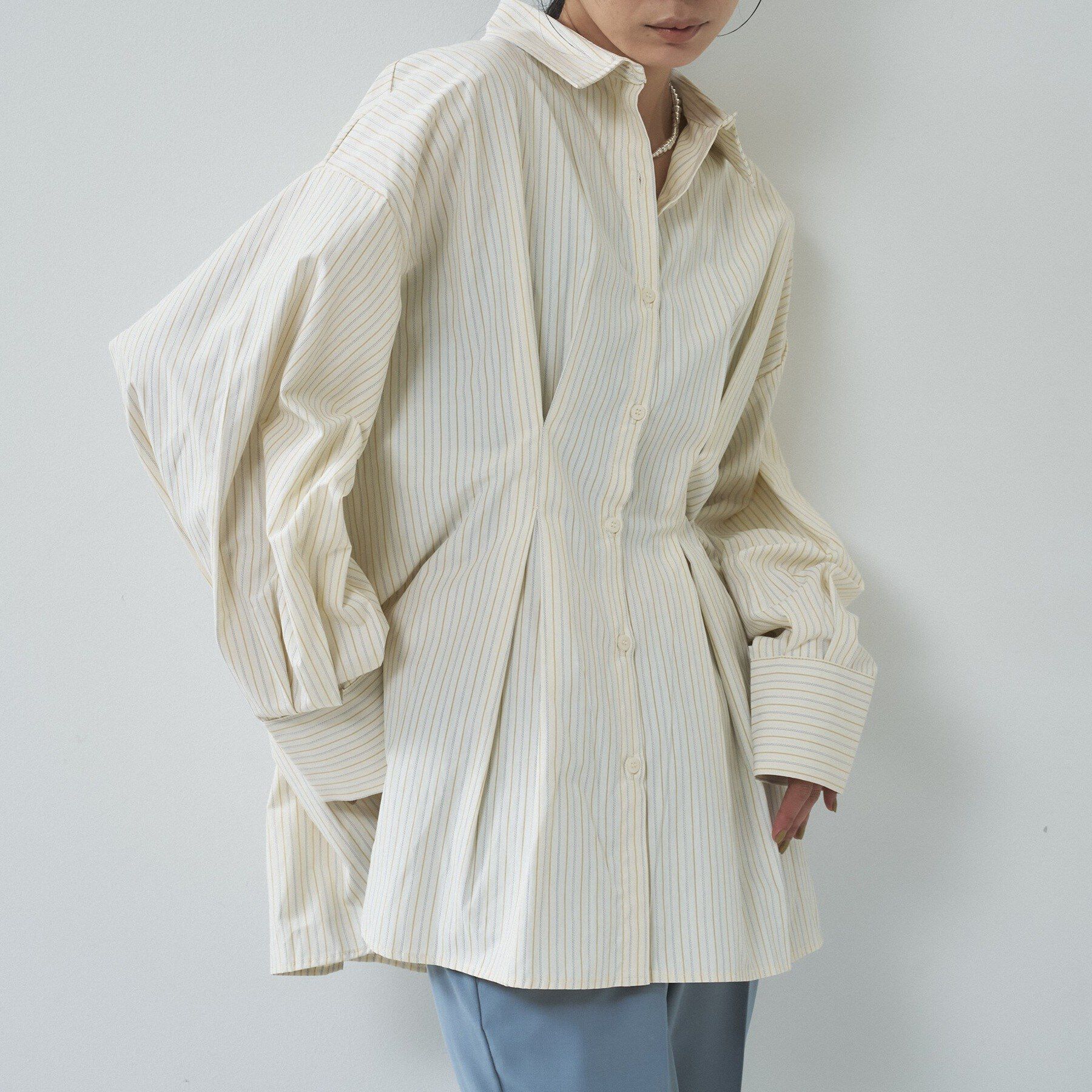 GALLEST「【一部店舗限定】ストライプタックシャツ」|シャツ・ブラウス|ライトイエロー(33