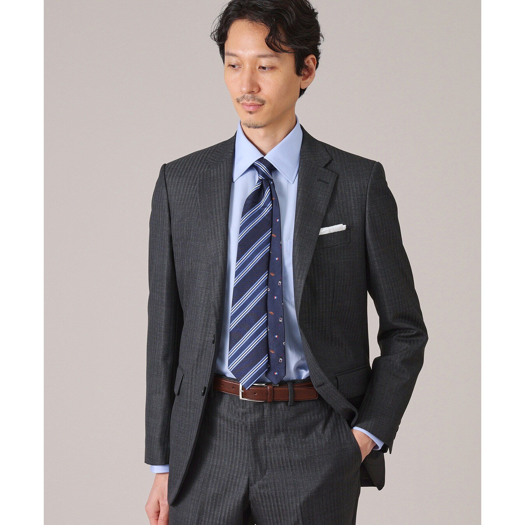 TAKEO KIKUCHI「【会話の増えるネクタイ】ベーシックストライプ　チェンジタイ」|ネクタイ・蝶ネクタイ|