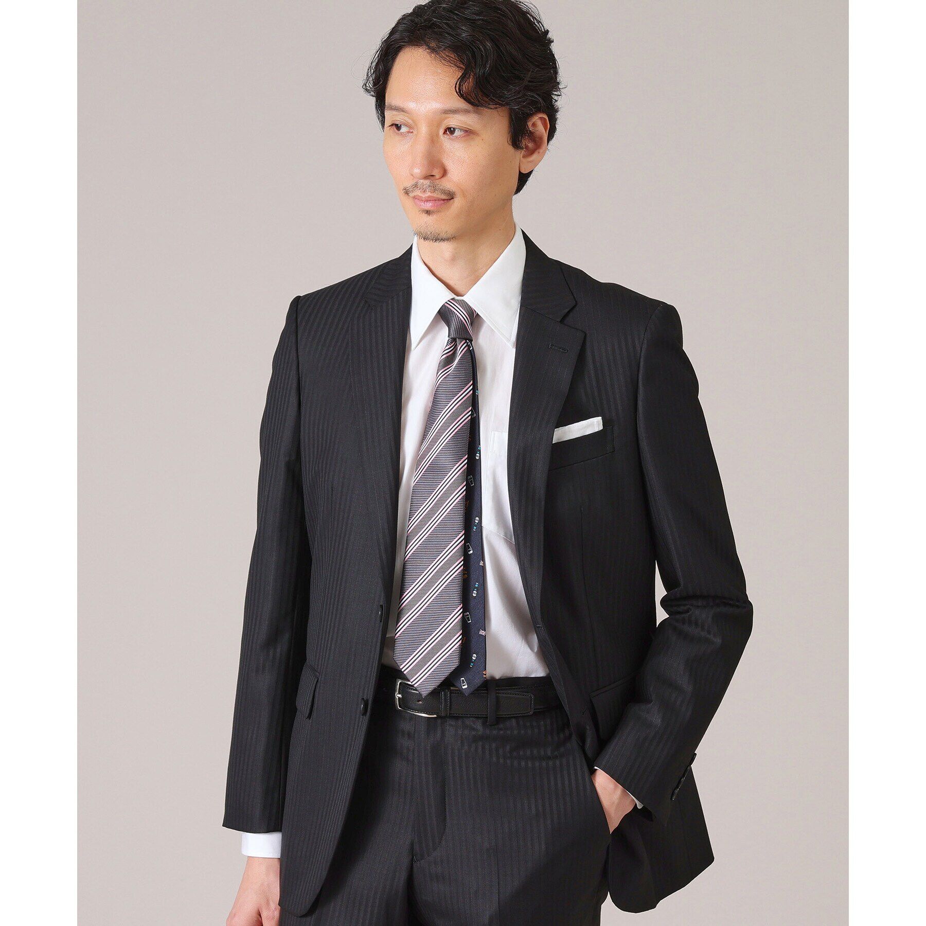 TAKEO KIKUCHI「【会話の増えるネクタイ】ベーシックストライプ　チェンジタイ」|ネクタイ・蝶ネクタイ|