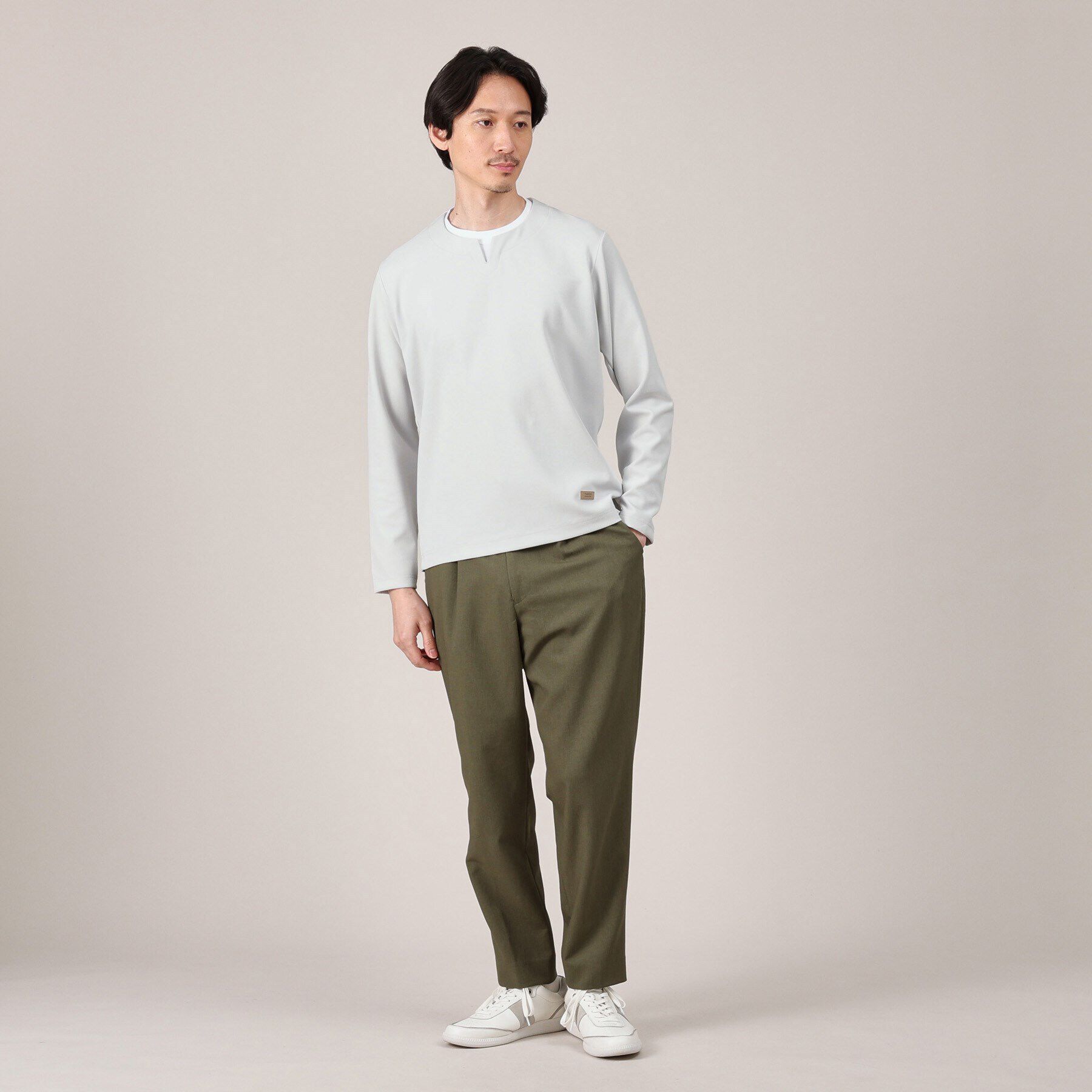 TAKEO KIKUCHI「【Made in JAPAN】フェイクレイヤード　キーネック　カットソー」|Tシャツ・カットソー|