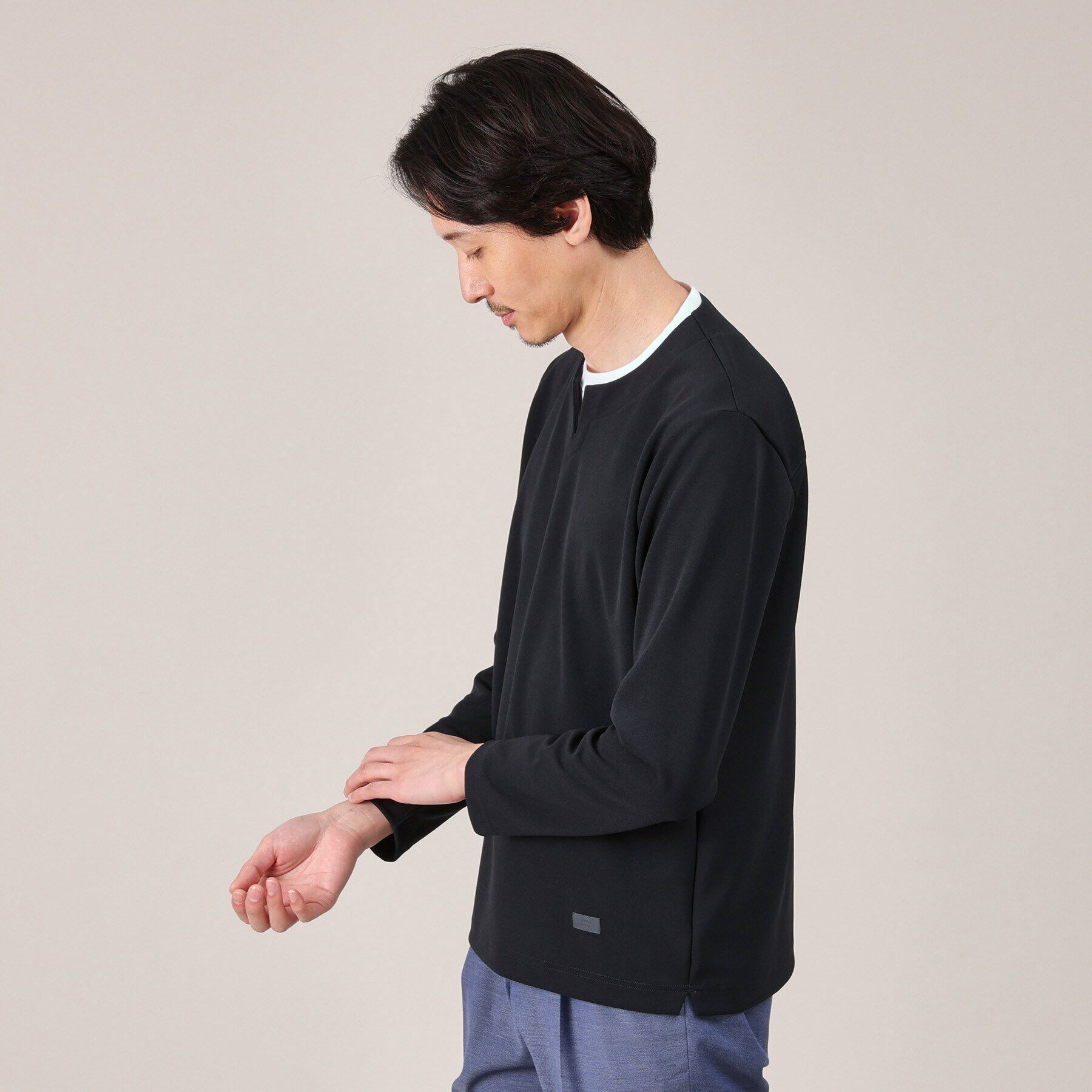 TAKEO KIKUCHI「【Made in JAPAN】フェイクレイヤード　キーネック　カットソー」|Tシャツ・カットソー|