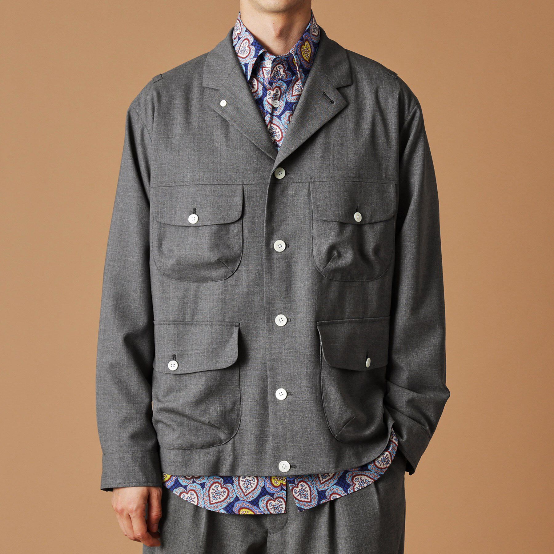 40CARATS&525「トニック グレーカバーオール」|ブルゾン・スタジャン|