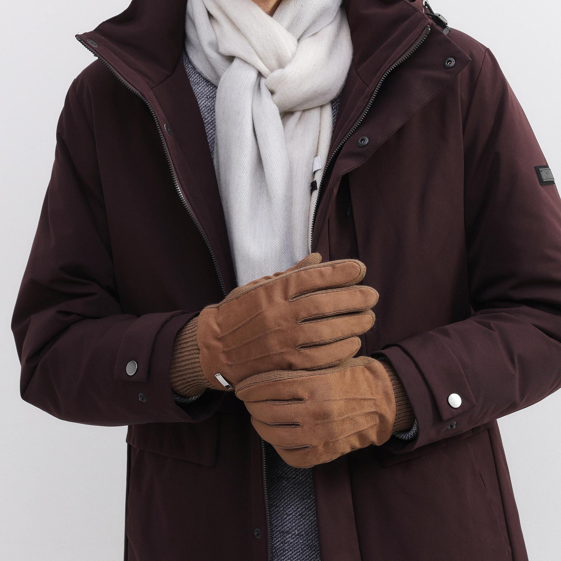 TAKEO KIKUCHI「スエード調ニットコンビ ウォッシャブルグローブ」|手袋|