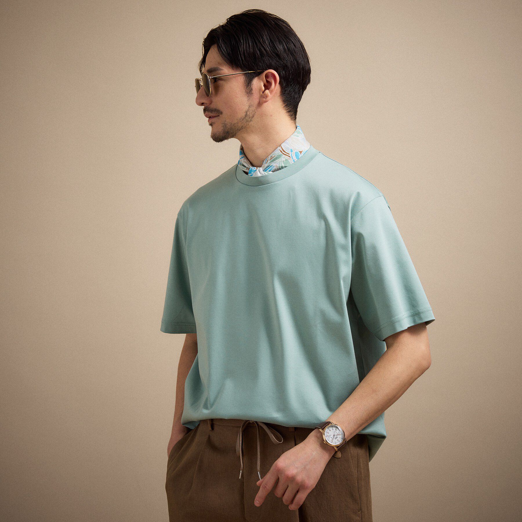 TAKEO KIKUCHI「アイスクリアコットン プルオーバー」|Tシャツ・カットソー|ミントグリーン(02