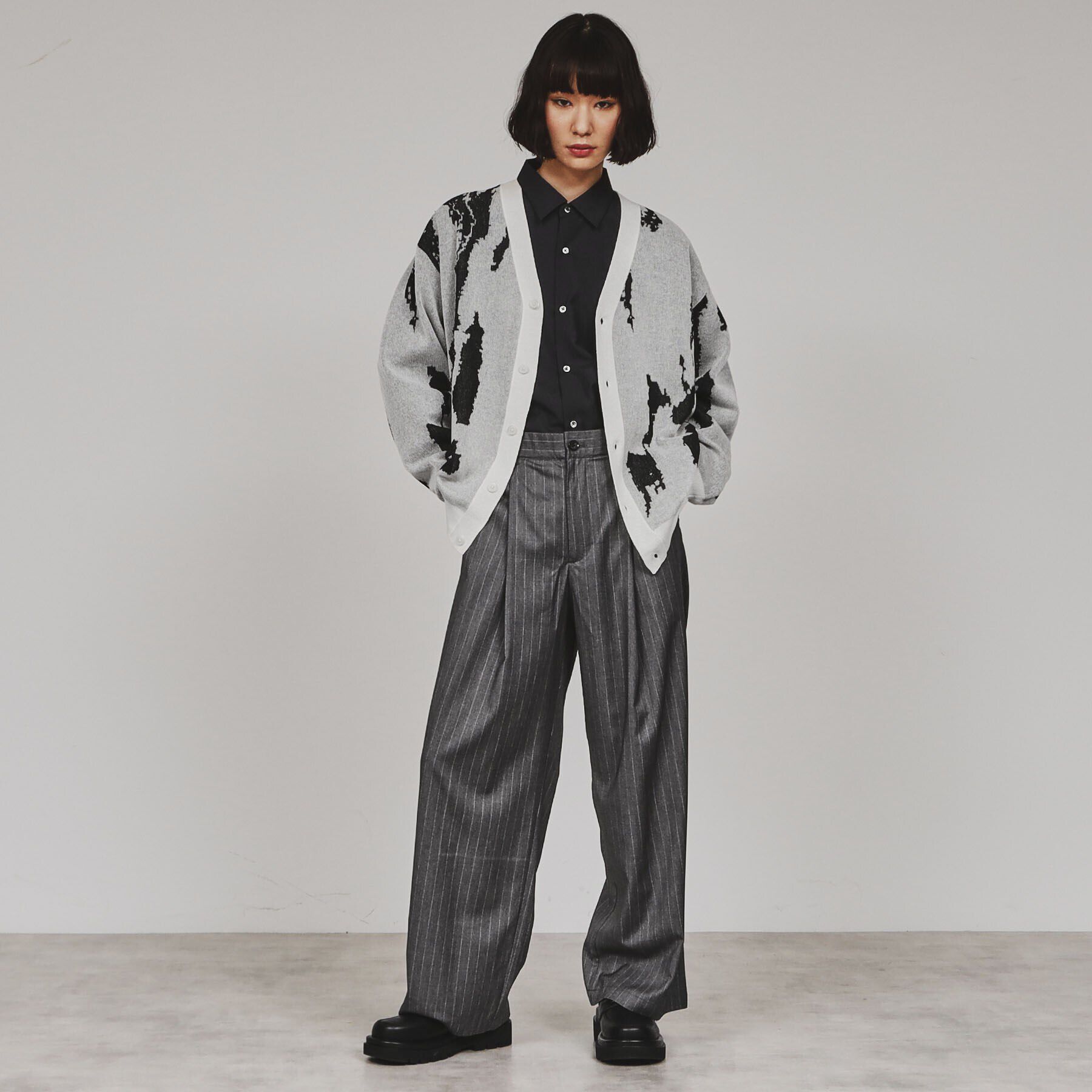 tk.TAKEO KIKUCHI「アブストラクトシアーカーディガン」|カーディガン|