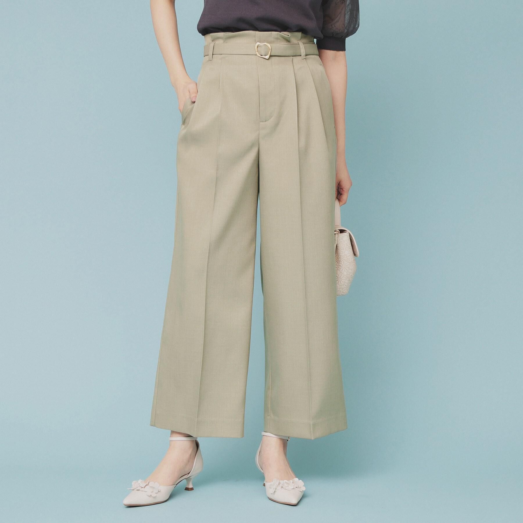 index「ベルト付ストレッチワイドパンツ【防シワ/イージーアイロン/洗濯機洗い可】」|その他|